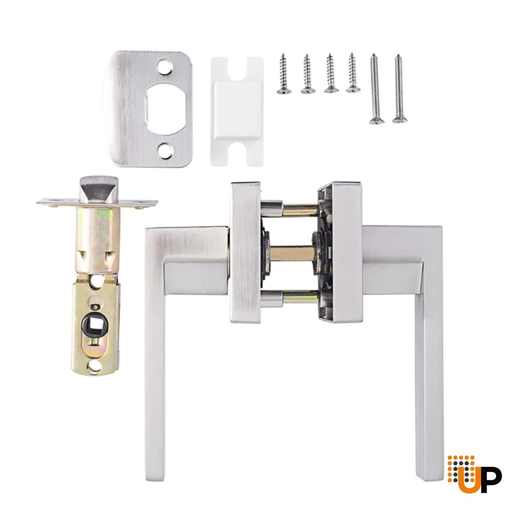 Modern Square Handle-Brushed Nickel Entry (key lock) photo#5