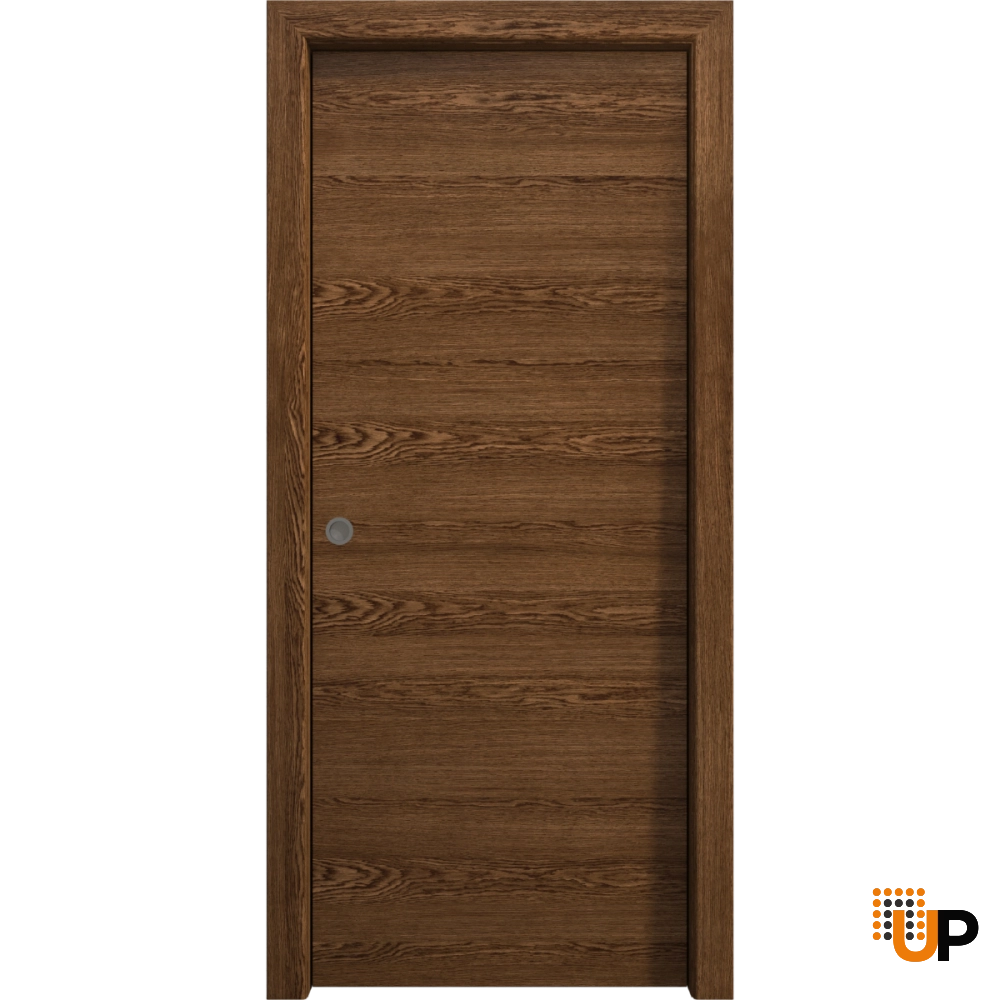 Single solid wood with honeycomb sliding interior pocket door | Ego 5000  EGO Cognac Oak | 18 x 80 photo#1