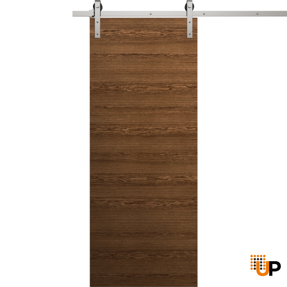 Single solid wood with honeycomb sliding interior barn door | Ego 5000  EGO Cognac Oak | 18 x 80 photo#1