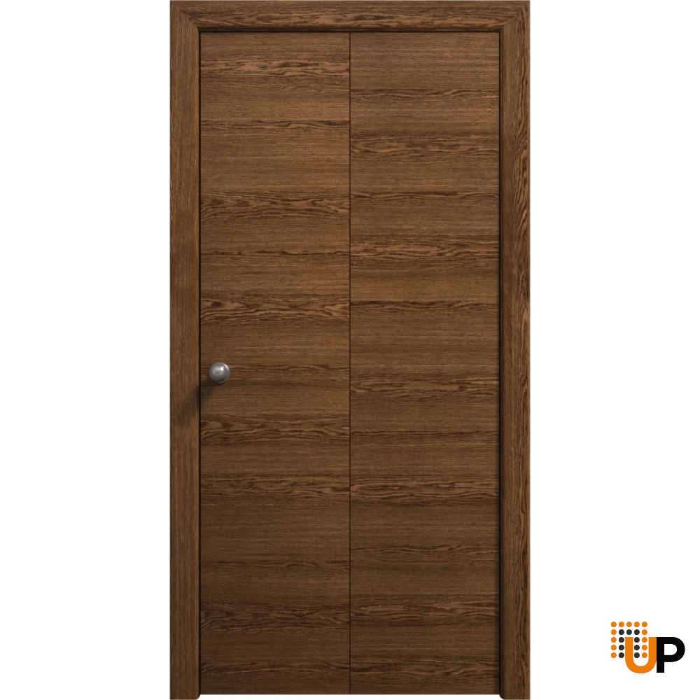 2 folding panels solid wood with honeycomb sliding interior bi-fold door | Ego 5000  EGO Cognac Oak | 36 x 80 (2* 18x80) photo#1