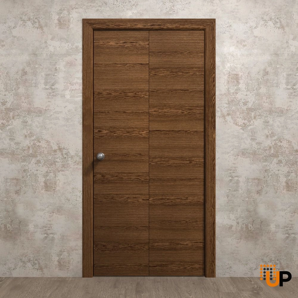 2 folding panels solid wood with honeycomb sliding interior bi-fold door | Ego 5000  EGO Cognac Oak | 36 x 80 (2* 18x80) photo#2