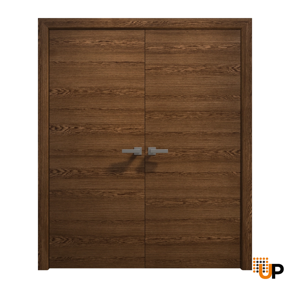Double solid wood with honeycomb flush interior swing double door | Ego 5000  EGO Cognac Oak | 84 x 84 (2* 42x84) photo#1