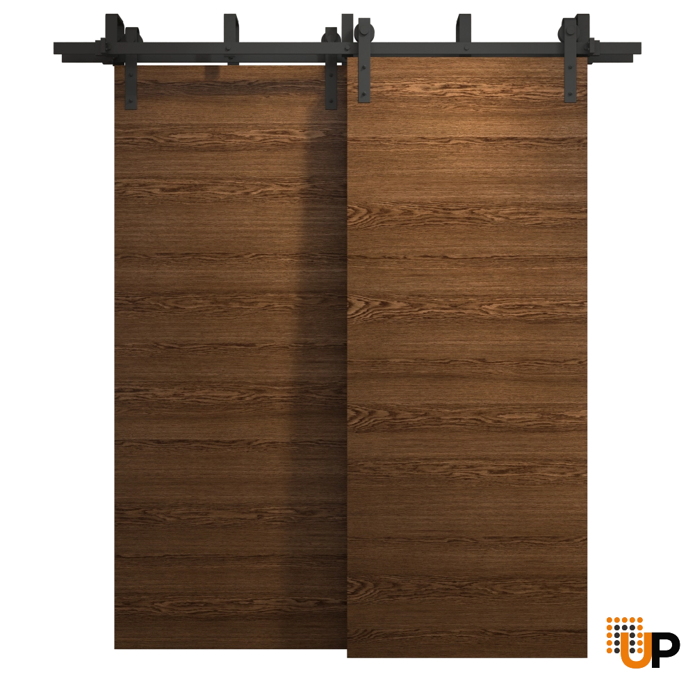 Double solid wood with honeycomb sliding flush interior barn bypass door | Ego 5000  EGO Cognac Oak | 60 x 84 (2* 30x84) photo#1