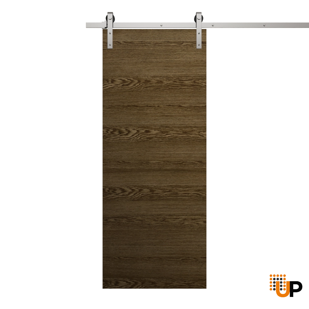 Single solid wood with honeycomb sliding flush interior barn door | Ego 5000  EGO Marble Oak | 32 x 84 photo#1