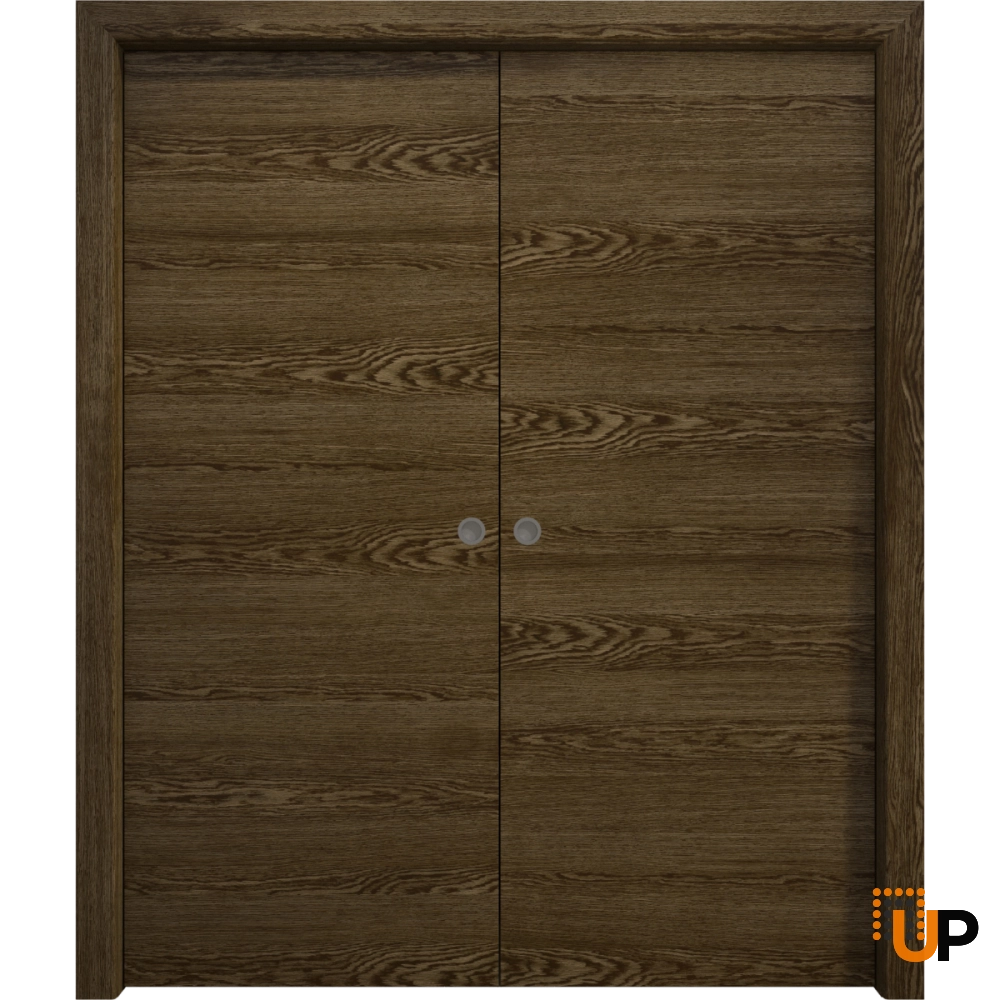Double solid wood with honeycomb sliding interior pocket double door | Ego 5000  EGO Marble Oak | 36 x 80 (2* 18x80) photo#1