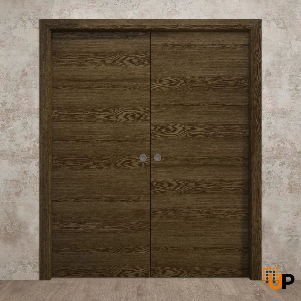 Double solid wood with honeycomb sliding interior pocket double door | Ego 5000  EGO Marble Oak | 36 x 80 (2* 18x80) photo#2