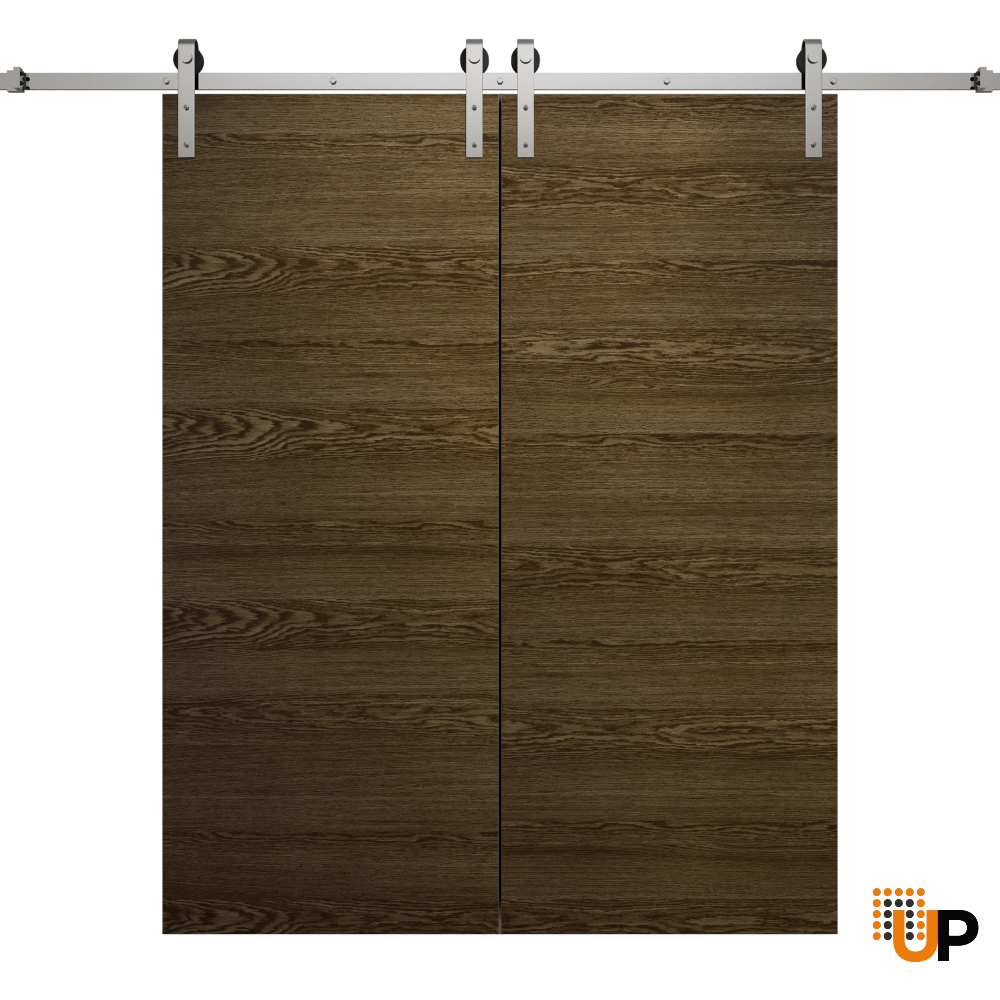 Double solid wood with honeycomb sliding classic interior barn double door | Ego 5000  EGO Marble Oak | 36 x 80 (2* 18x80) photo#1