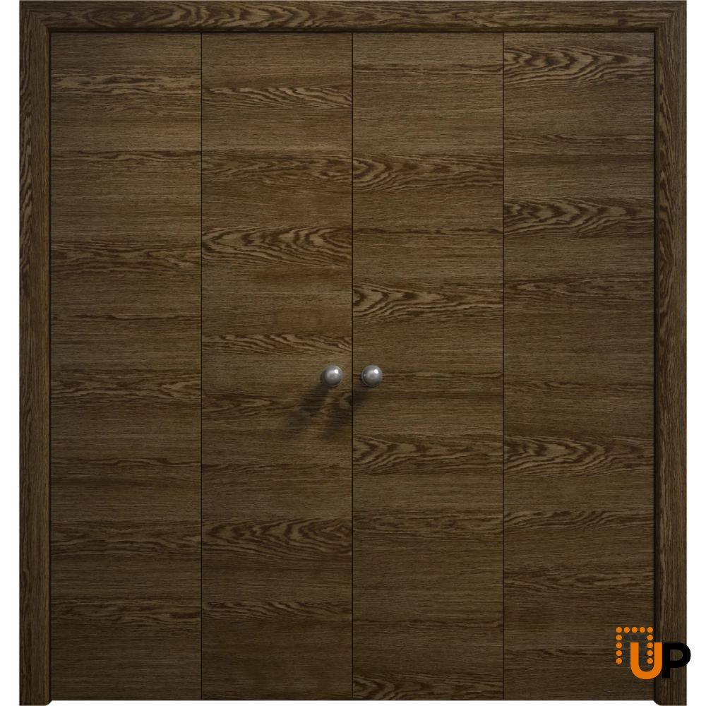 4 folding panels solid wood with honeycomb sliding interior bi-fold double door | Ego 5000  EGO Marble Oak | 72 x 80 (4* 18x80) photo#1