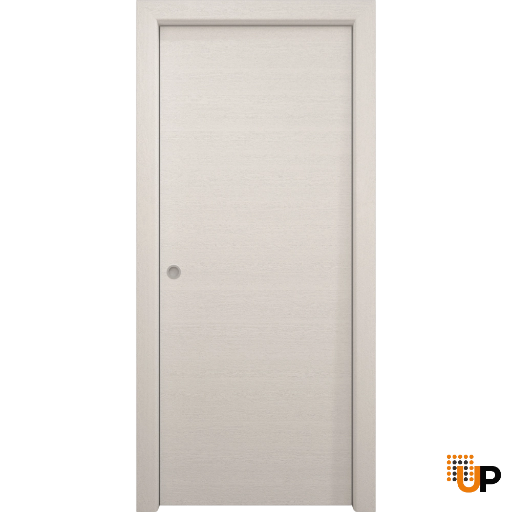 Single solid wood with honeycomb sliding interior pocket door | Ego 5000  EGO Painted White Oak | 18 x 80 photo#1