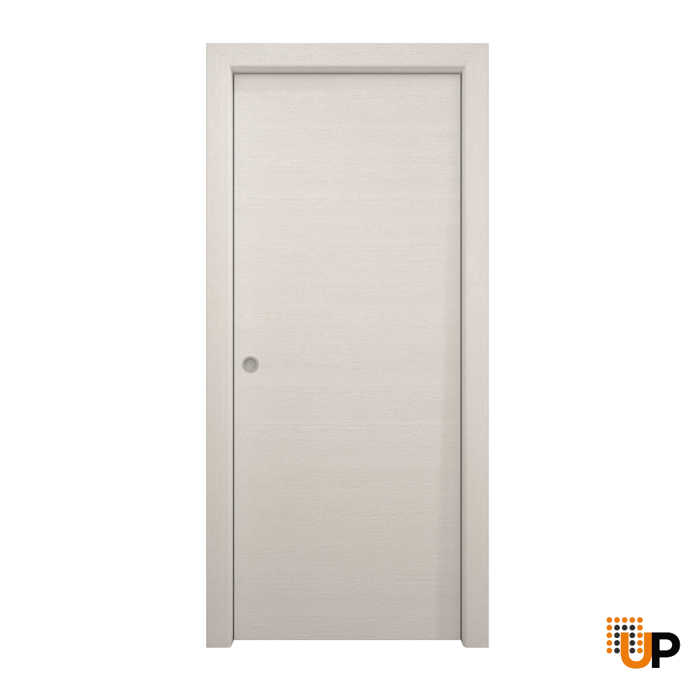 Single solid wood with honeycomb sliding flush interior pocket door | Ego 5000  EGO Painted White Oak | 32 x 84 photo#1