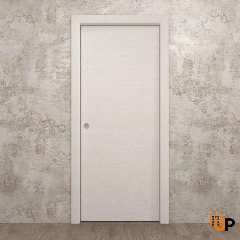 Single solid wood with honeycomb sliding interior pocket door | Ego 5000  EGO Painted White Oak | 18 x 80 photo#2