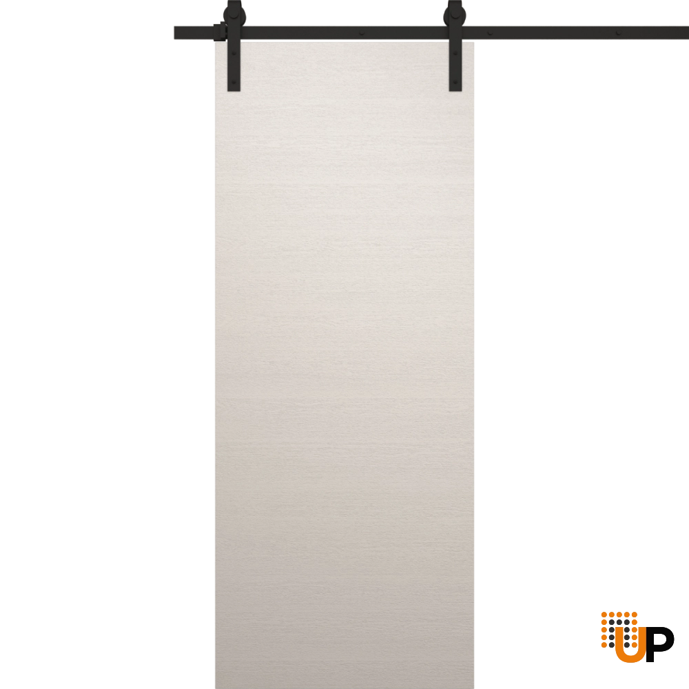 Single solid wood with honeycomb sliding interior barn door | Ego 5000  EGO Painted White Oak | 18 x 80 photo#1