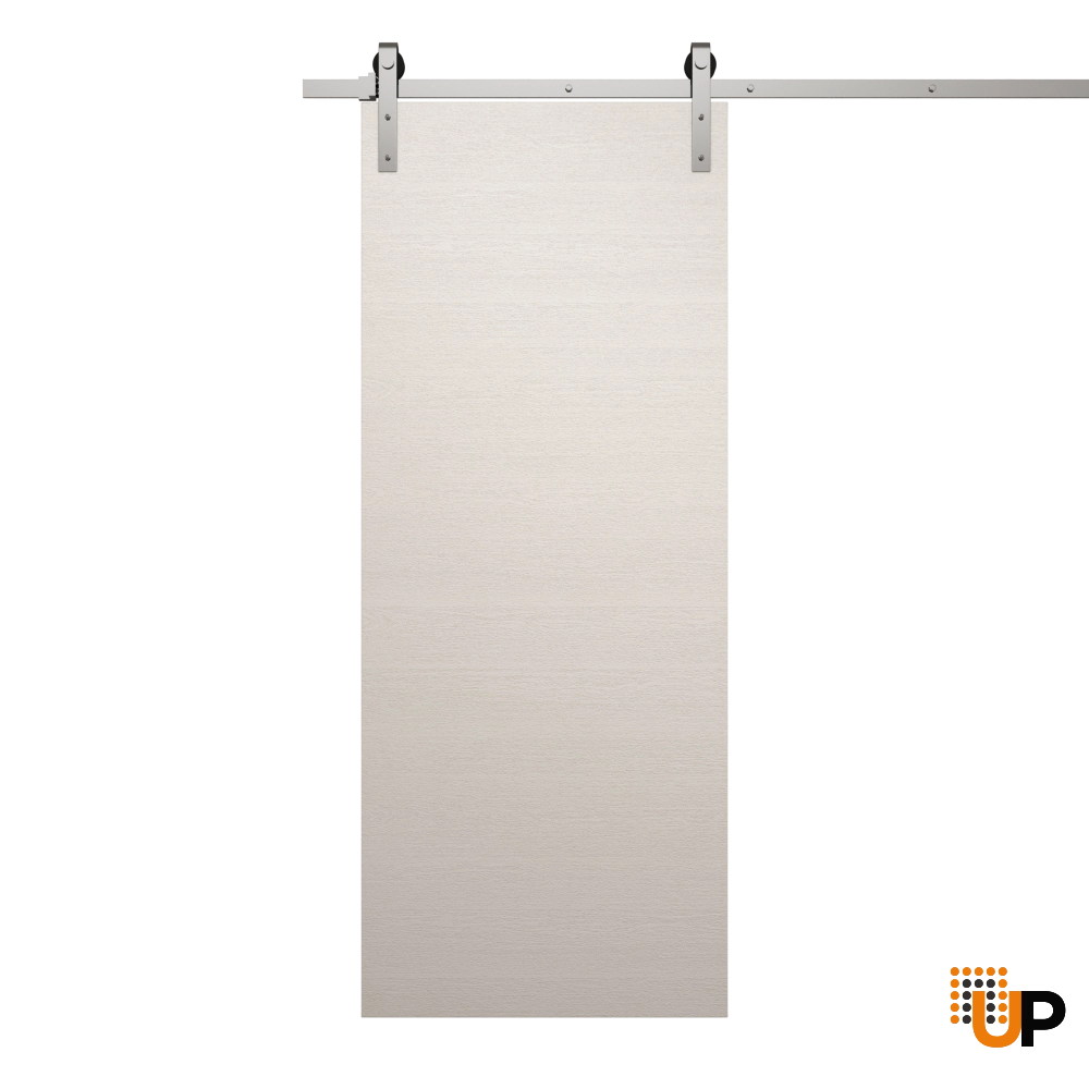 Single solid wood with honeycomb sliding flush interior barn door | Ego 5000  EGO Painted White Oak | 32 x 84 photo#1