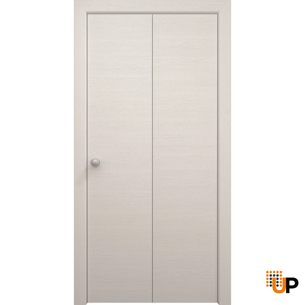 2 folding panels solid wood with honeycomb sliding interior bi-fold door | Ego 5000  EGO Painted White Oak | 36 x 80 (2* 18x80) photo#1