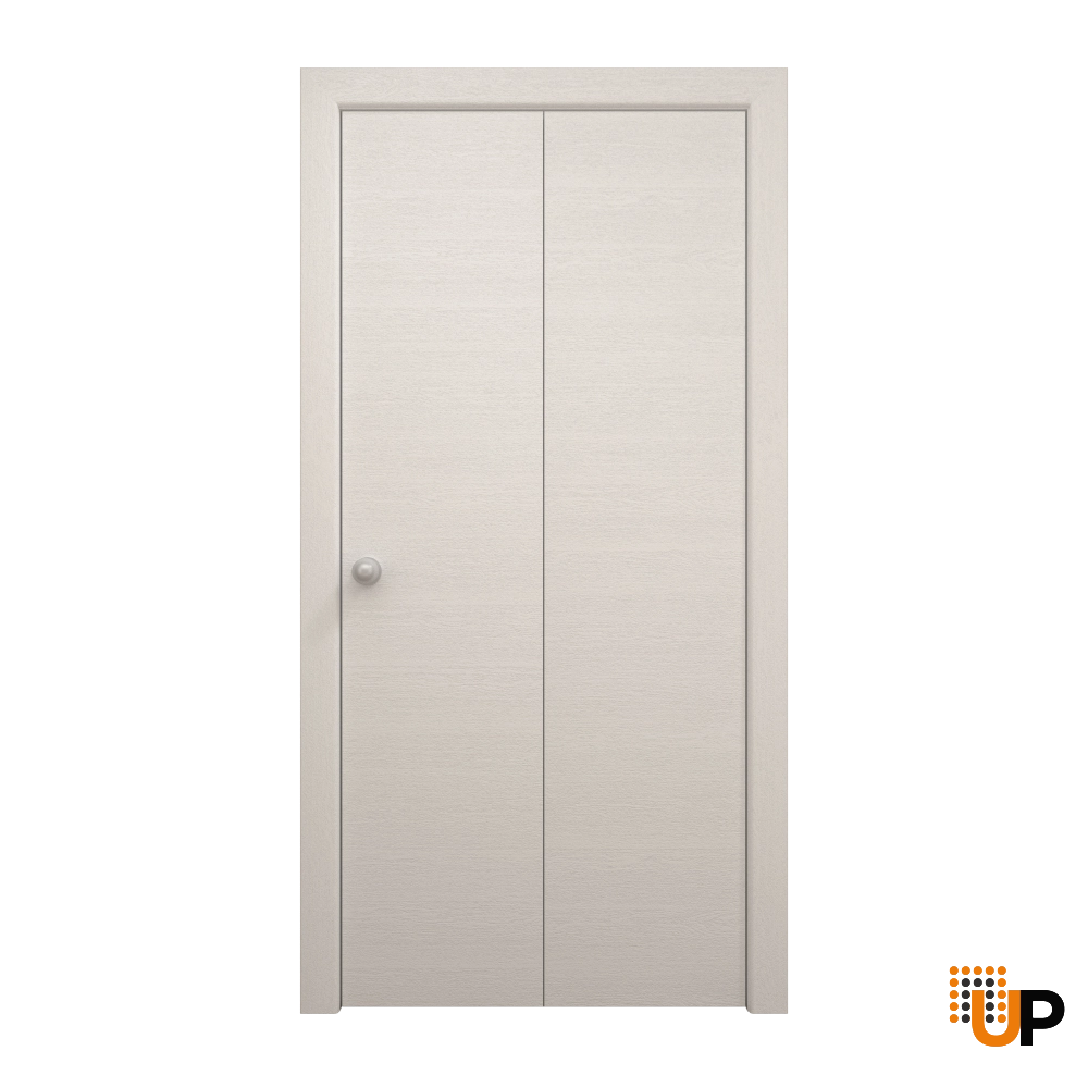 2 folding panels solid wood with honeycomb sliding flush interior bi-fold door | Ego 5000  EGO Painted White Oak | 56 x 80 (2* 28x80) photo#1