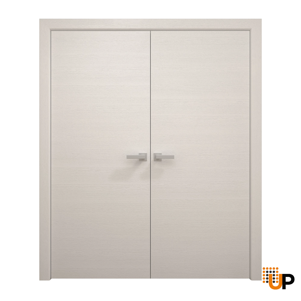 Double solid wood with honeycomb flush interior swing double door | Ego 5000  EGO Painted White Oak | 36 x 84 (2* 18x84) photo#1