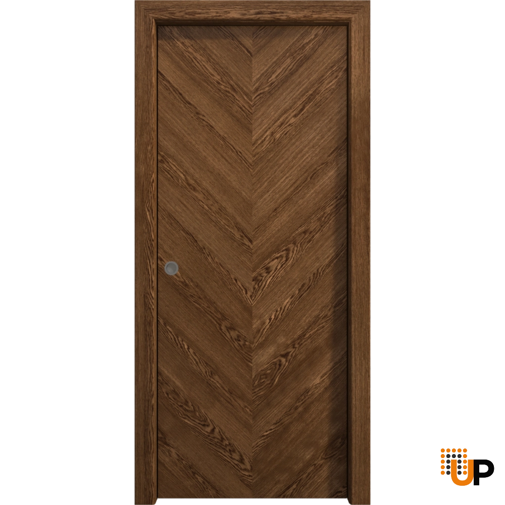 Single solid wood with honeycomb sliding interior pocket door | Ego 5005  EGO Cognac Oak | 18 x 80 photo#1
