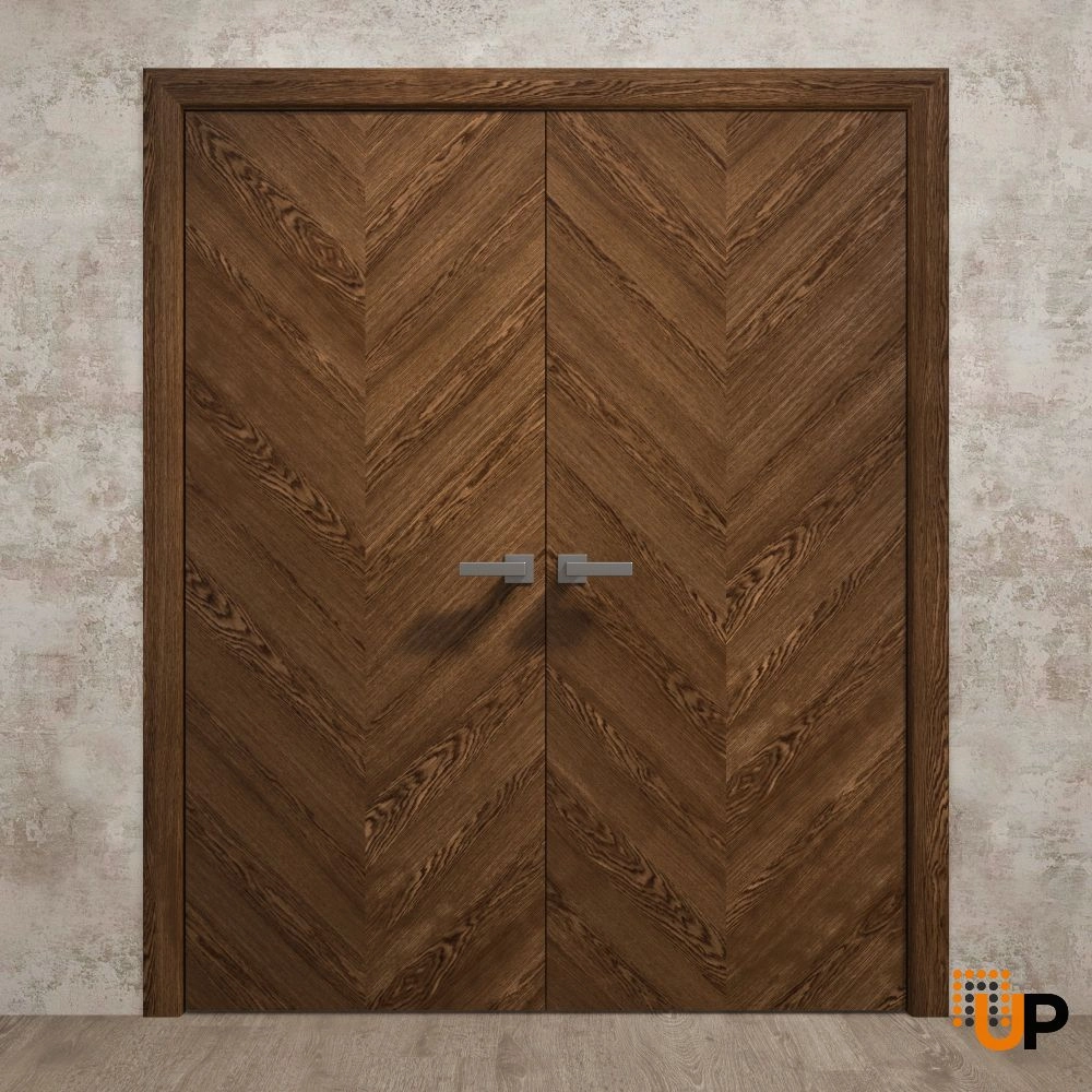 Double solid wood with honeycomb french interior swing double door | Ego 5005  EGO Cognac Oak | 36 x 80 (2* 18x80) photo#2