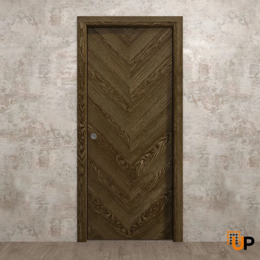 Single solid wood with honeycomb sliding interior pocket door | Ego 5005  EGO Marble Oak | 18 x 80 photo#2