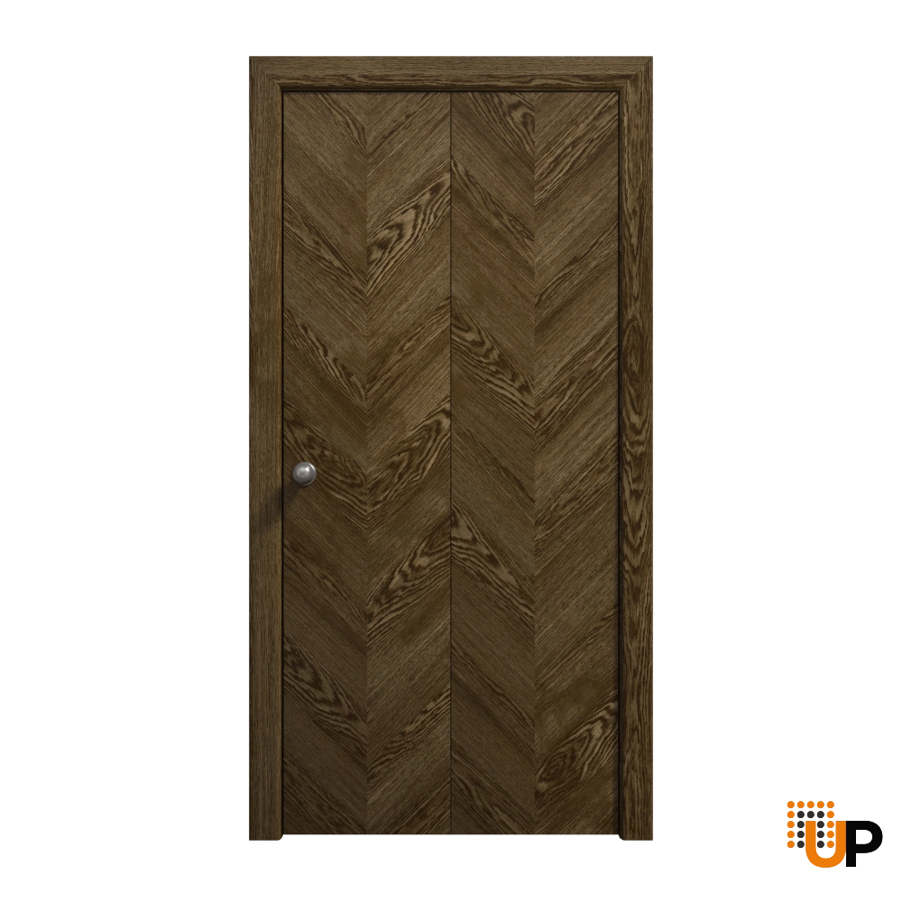 2 folding panels solid wood with honeycomb sliding flush interior bi-fold door | Ego 5005  EGO Marble Oak | 60 x 80 (2* 30x80) photo#1