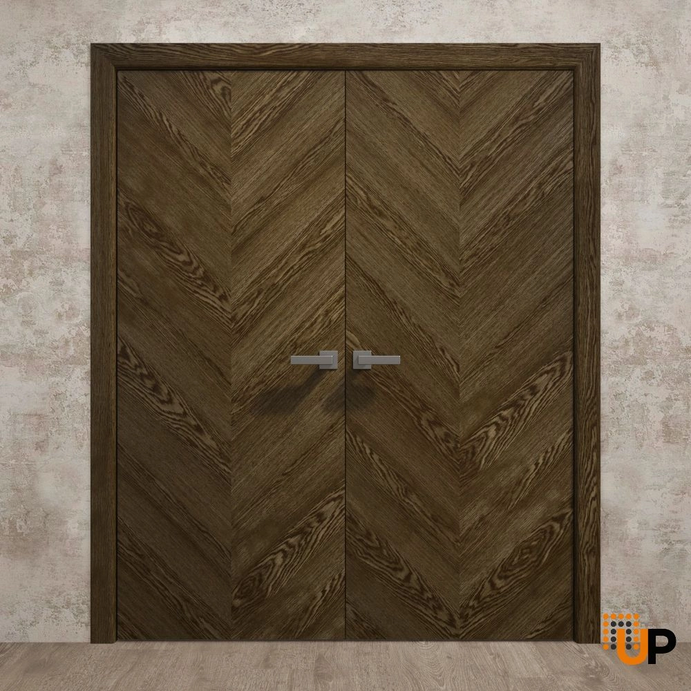 Double solid wood with honeycomb flush interior swing double door | Ego 5005  EGO Marble Oak | 64 x 80 (2* 32x80) photo#2