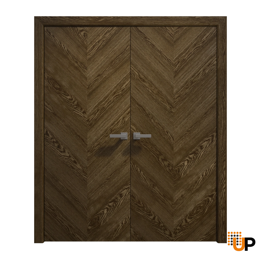 Double solid wood with honeycomb flush interior swing double door | Ego 5005  EGO Marble Oak | 64 x 80 (2* 32x80) photo#1