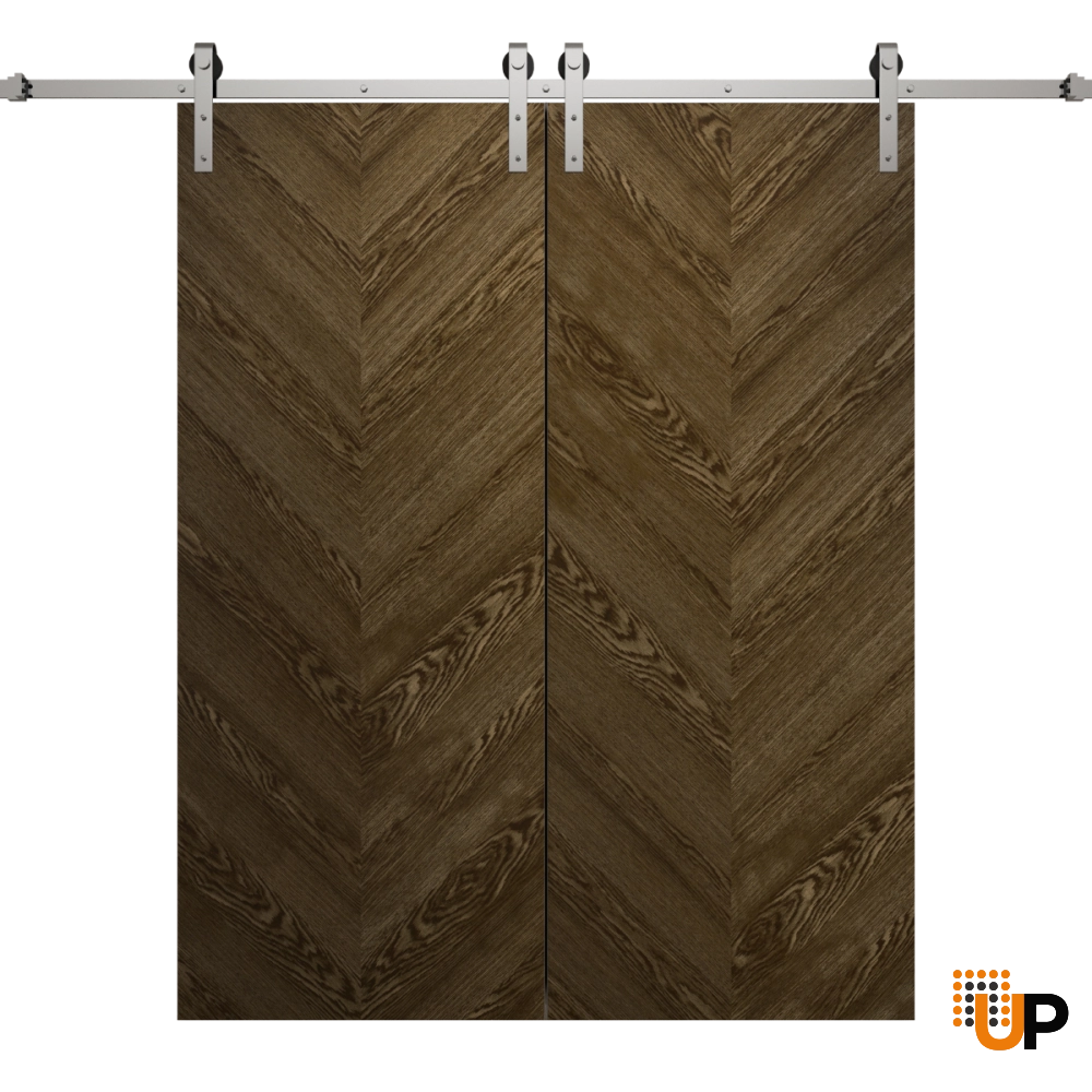 Double solid wood with honeycomb sliding classic interior barn double door | Ego 5005  EGO Marble Oak | 36 x 80 (2* 18x80) photo#1