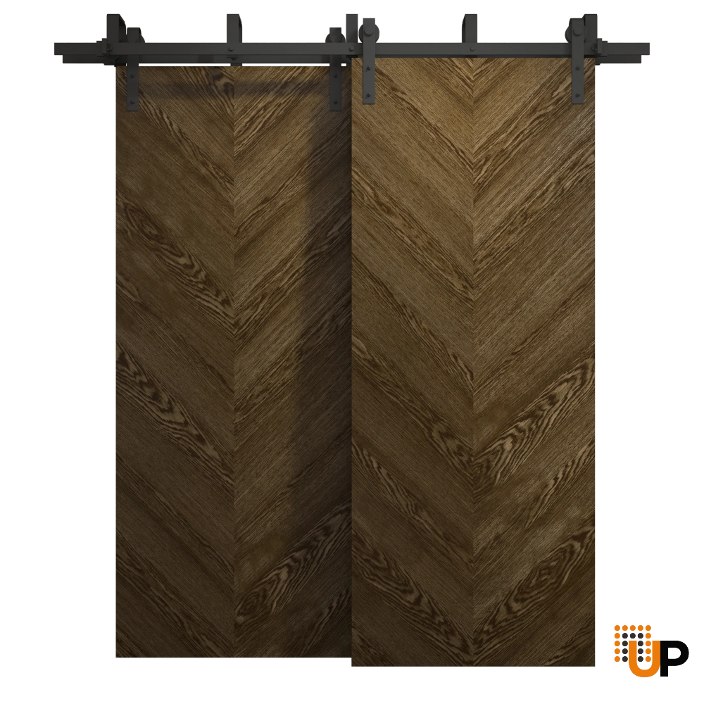 Double solid wood with honeycomb sliding flush interior barn bypass door | Ego 5005  EGO Marble Oak | 60 x 80 (2* 30x80) photo#1