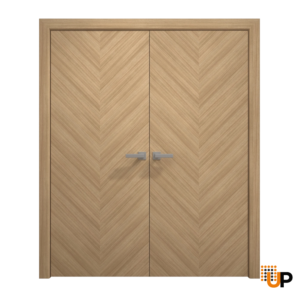 Double solid wood with honeycomb flush interior swing double door | Ego 5005 EGO Natural Oak | 48 x 80 (2* 24x80) photo#1