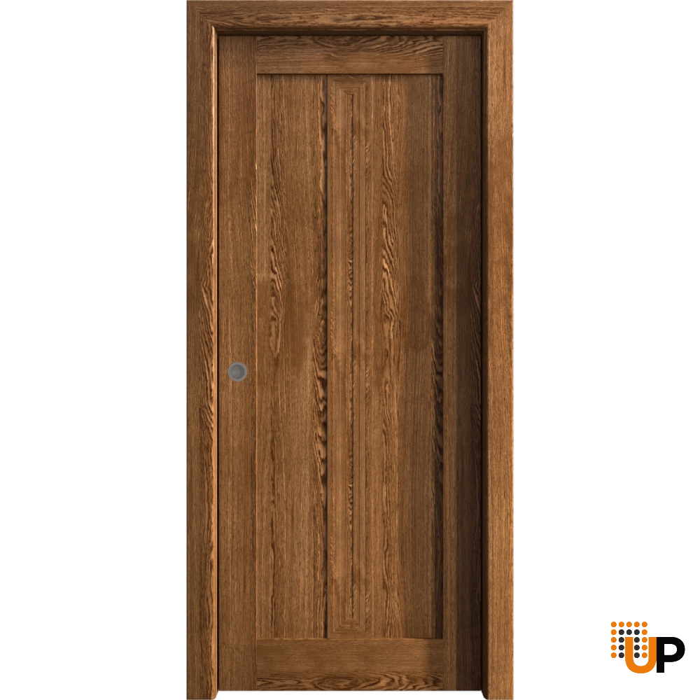 Single solid core sliding interior pocket door | Ego 5006  EGO Cognac Oak | 18 x 80 photo#1