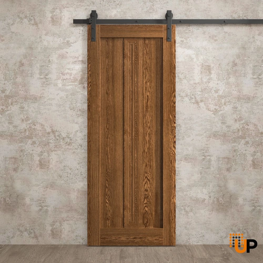 Single solid core sliding interior barn door | Ego 5006  EGO Cognac Oak | 18 x 80 photo#2