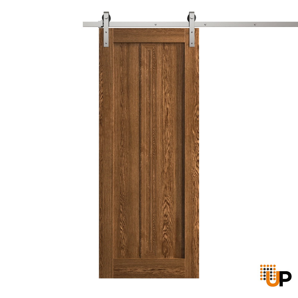 Single solid core sliding interior barn door | Ego 5006  EGO Cognac Oak | 32 x 84 photo#1