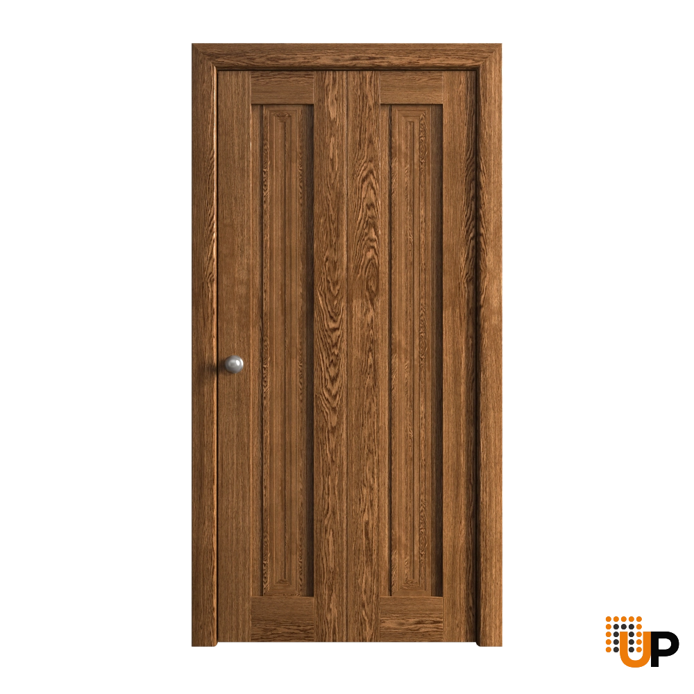 2 folding panels solid core sliding interior bi-fold door | Ego 5006  EGO Cognac Oak | 72 x 84 (2* 36x84) photo#1