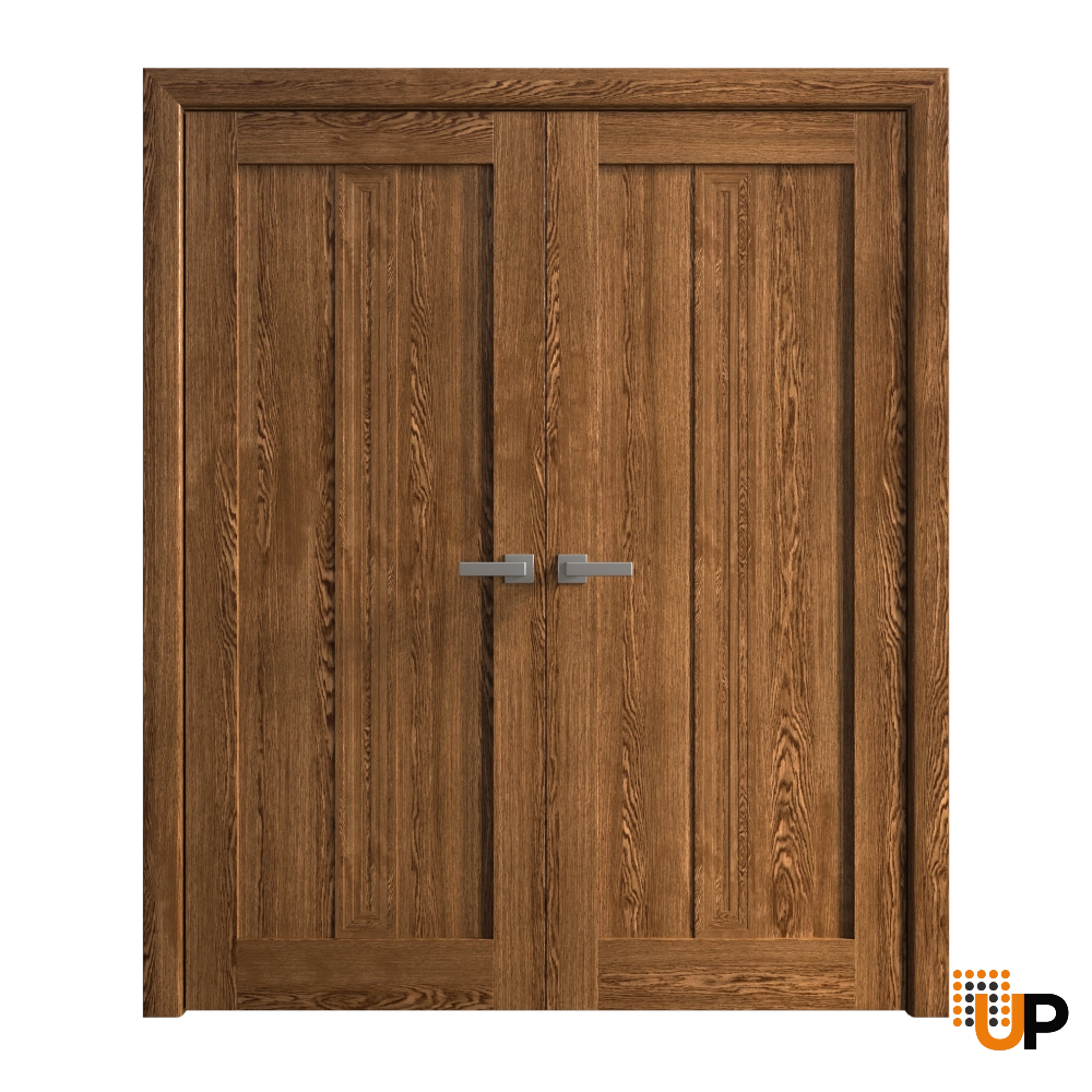 Double solid core french interior swing double door | Ego 5006  EGO Cognac Oak | 64 x 84 (2* 32x84) photo#1