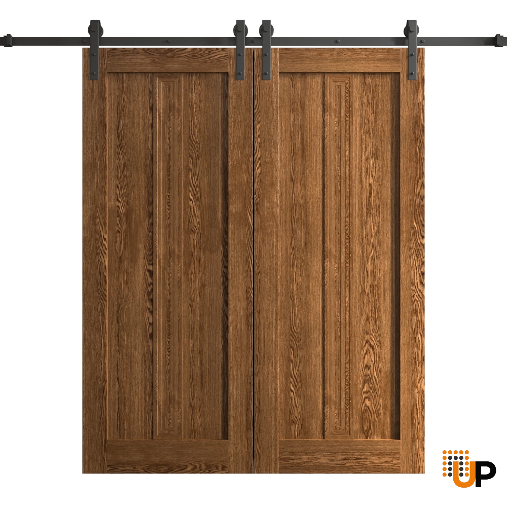 Double solid core sliding classic interior barn double door | Ego 5006  EGO Cognac Oak | 72 x 96 (2* 36x96) photo#1