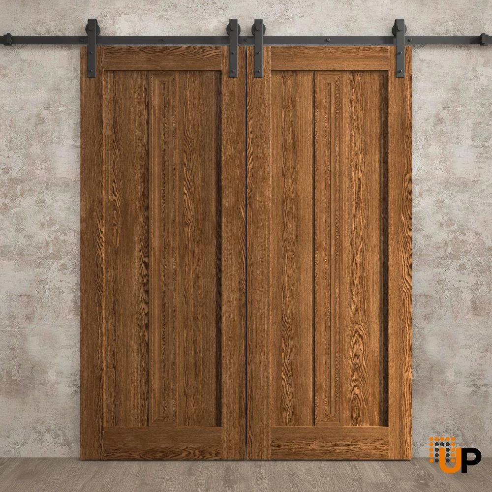 Double solid core sliding classic interior barn double door | Ego 5006  EGO Cognac Oak | 72 x 96 (2* 36x96) photo#2