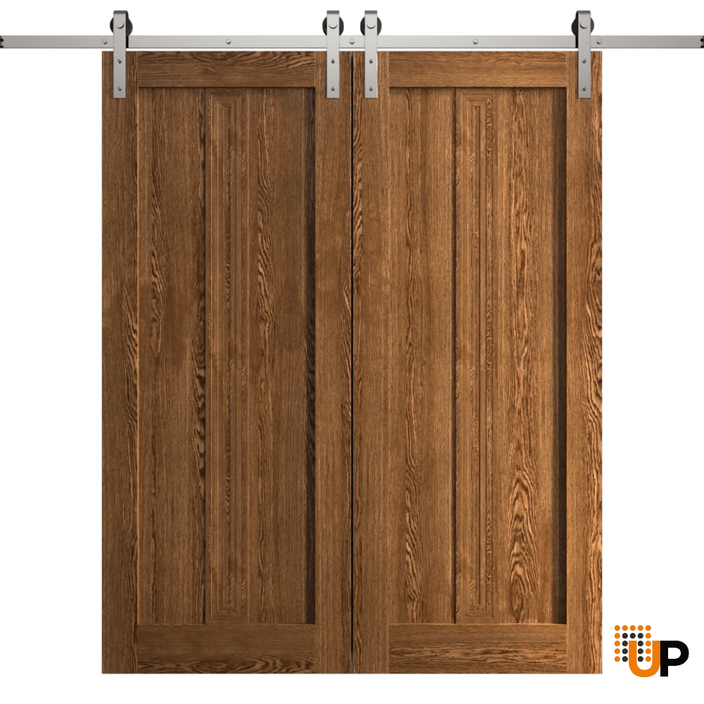 Double solid core sliding classic interior barn double door | Ego 5006  EGO Cognac Oak | 36 x 80 (2* 18x80) photo#1
