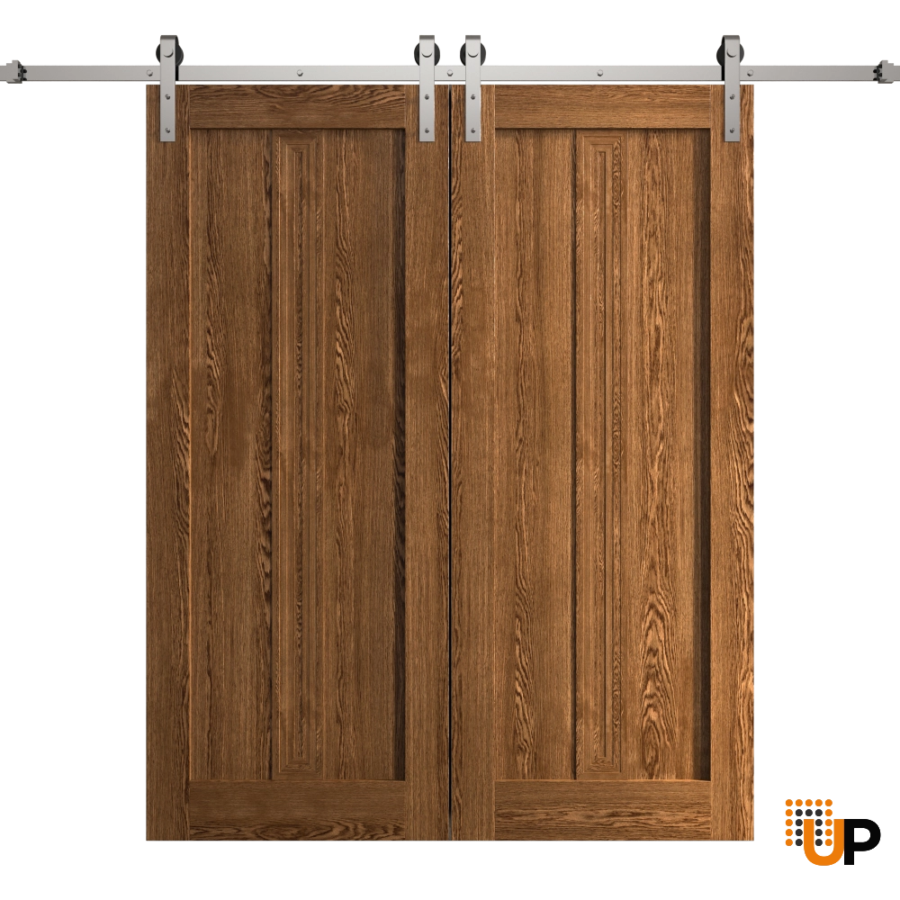 Double solid core sliding classic interior barn double door | Ego 5006  EGO Cognac Oak | 56 x 80 (2* 28x80) photo#1