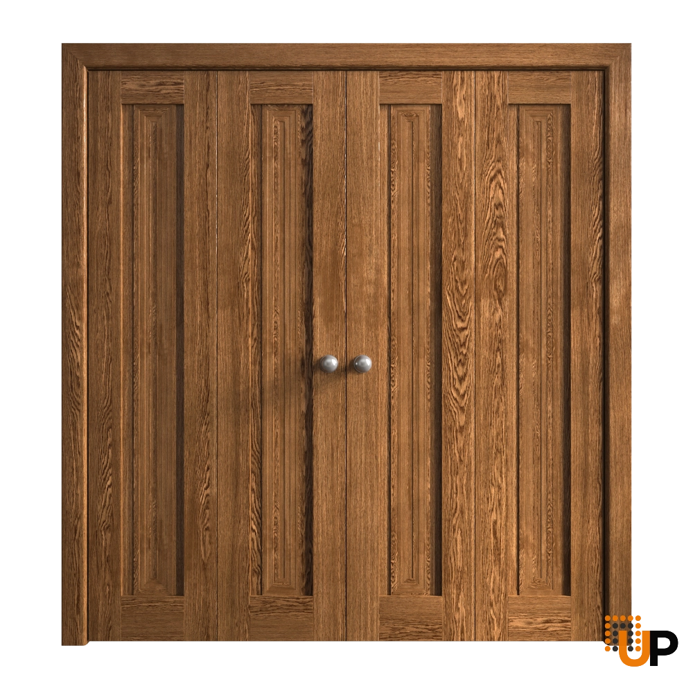 4 folding panels solid core sliding interior bi-fold double door | Ego 5006  EGO Cognac Oak | 96 x 84 (4* 24x84) photo#1