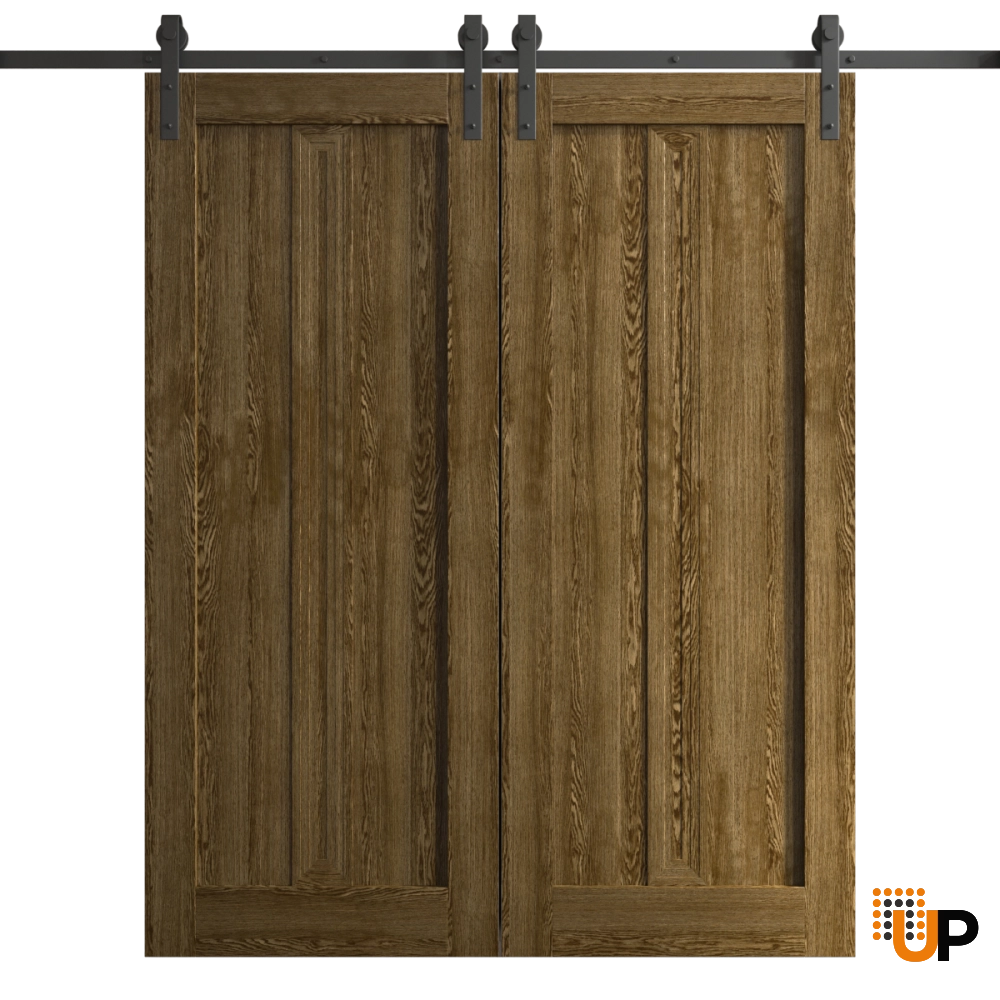 Double solid core sliding classic interior barn double door | Ego 5006  EGO Marble Oak | 36 x 80 (2* 18x80) photo#1