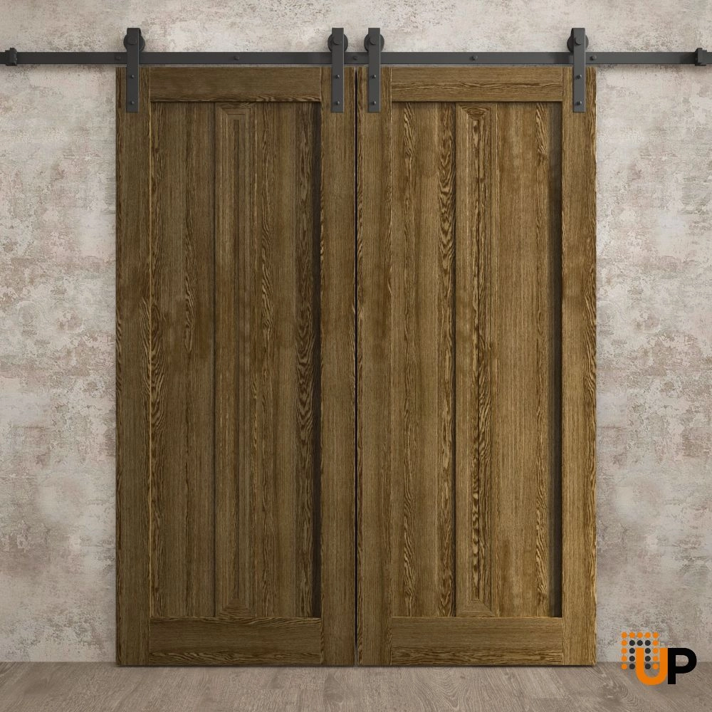 Double solid core sliding classic interior barn double door | Ego 5006  EGO Marble Oak | 36 x 80 (2* 18x80) photo#2