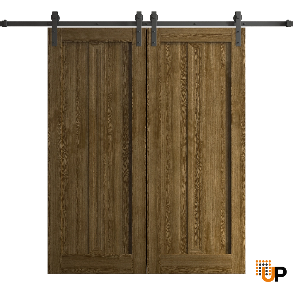 Double solid core sliding classic interior barn double door | Ego 5006  EGO Marble Oak | 84 x 96 (2* 42x96) photo#1