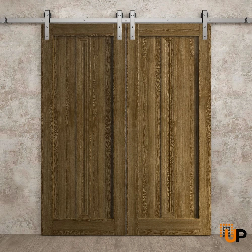 Double solid core sliding classic interior barn double door | Ego 5006  EGO Marble Oak | 36 x 80 (2* 18x80) photo#2