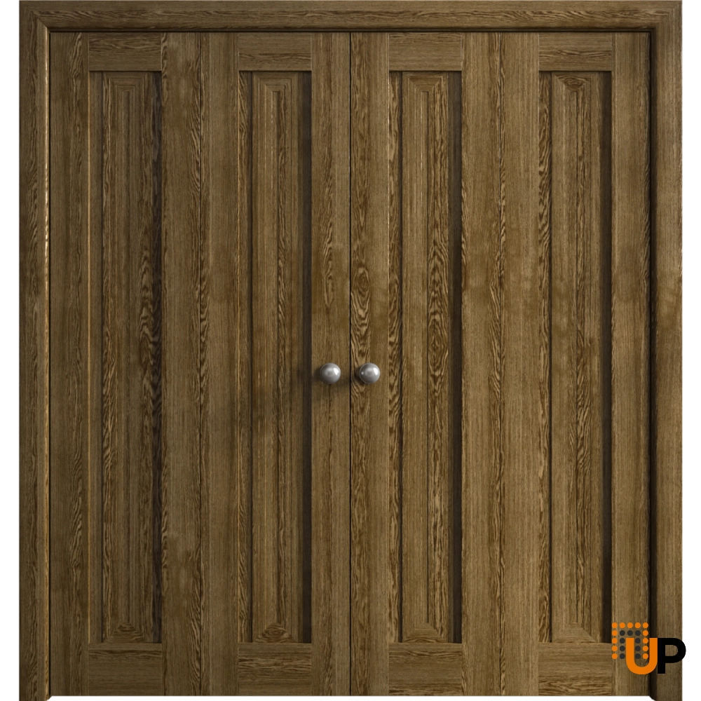 4 folding panels solid core sliding interior bi-fold double door | Ego 5006  EGO Marble Oak | 72 x 80 (4* 18x80) photo#1
