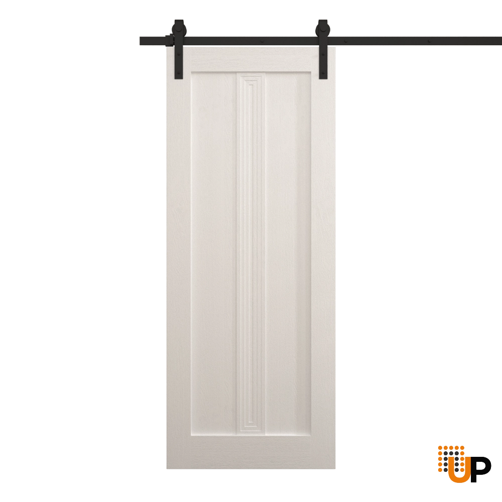 Single solid core sliding interior barn door | Ego 5006  EGO Painted White Oak | 32 x 80 photo#1