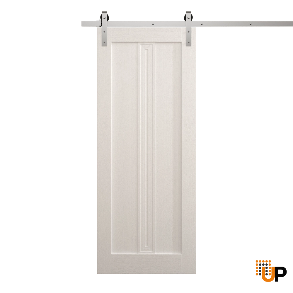 Single solid core sliding interior barn door | Ego 5006  EGO Painted White Oak | 32 x 96 photo#1
