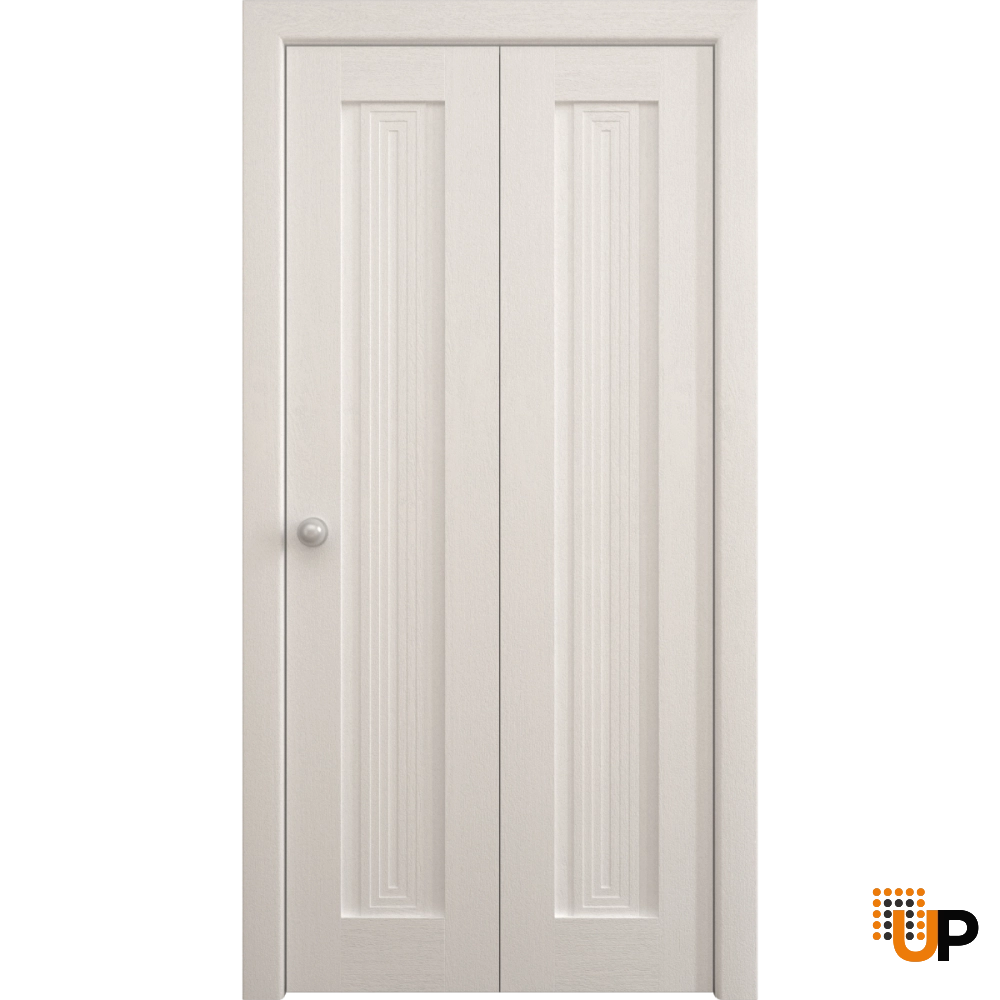 2 folding panels solid core sliding interior bi-fold door | Ego 5006  EGO Painted White Oak | 36 x 80 (2* 18x80) photo#1