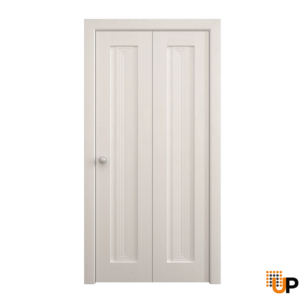 2 folding panels solid core sliding interior bi-fold door | Ego 5006  EGO Painted White Oak | 36 x 96 (2* 18x96) photo#1