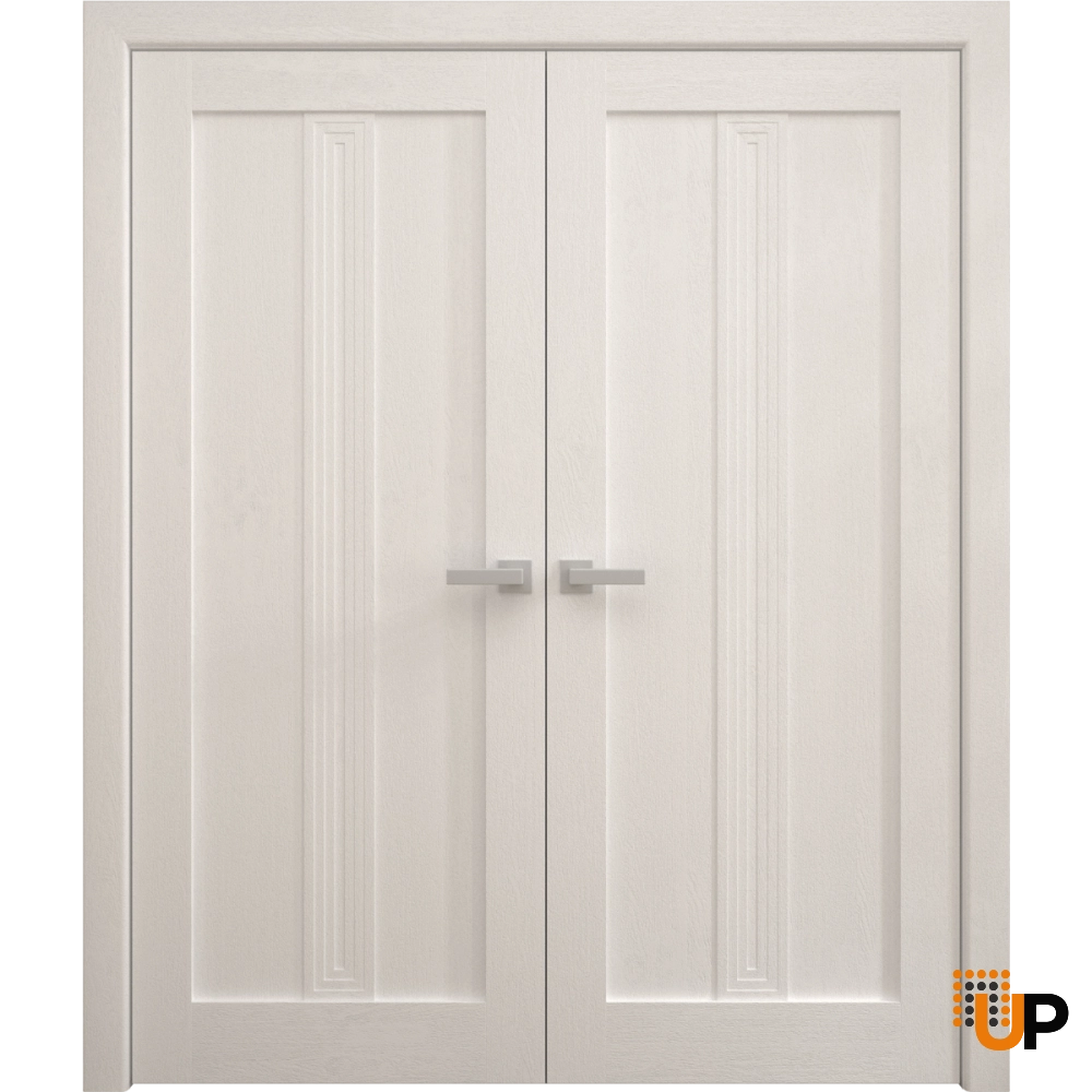 Double solid core french interior swing double door | Ego 5006  EGO Painted White Oak | 36 x 80 (2* 18x80) photo#1