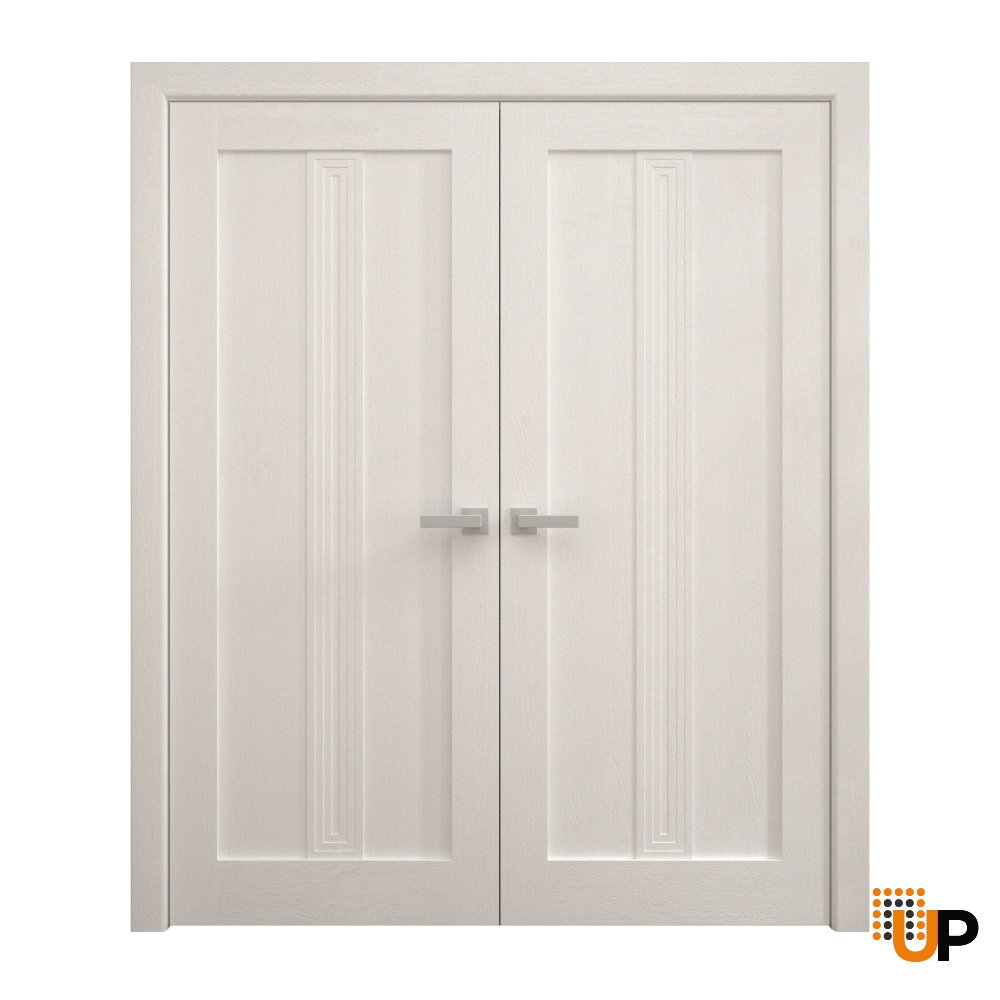 Double solid core french interior swing double door | Ego 5006  EGO Painted White Oak | 36 x 84 (2* 18x84) photo#1